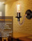 Lampe de chevet Murale Industrielle Corde - Lampe Chevet Design