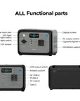 OUKITEL P800E – tragbare Powerstation 800W, Solargenerator LiFePO4 512Wh