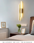 LED Bedroom Wall Lamp Wall Sconces Copper Line Pipe Acrylic Lampshade Indoor Lighting for Living Room Corridor Light Fixture