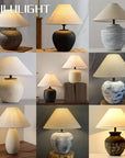 Wabi-sabi Ceramic Table Lamp Bedside Desk Lamp Decoration For Bedroom Light Fixture Japanese-style Table Lamp For Living Room - Lampe Chevet Design