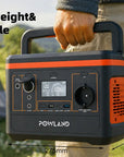 POWLAND – tragbarer Solargenerator 800W, mit AC-Steckdose, MPPT-Unterstützung, 100W Solarpanel, Lithiumbatterie für Camping im Freien