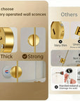 Battery Operated Wall Sconce Wireless LED Light 5v with Remote Control USB Rechargeable Wall Lights for Bedroom Living Room