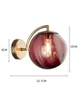 Lampe de chevet Murale Design Boule en verre Fumé - Lampe Chevet Design