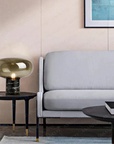 Lampe de chevet champignon marbre noir verre fumé - Lampe Chevet Design