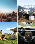 POWLAND – tragbarer Solargenerator 800W, mit AC-Steckdose, MPPT-Unterstützung, 100W Solarpanel, Lithiumbatterie für Camping im Freien