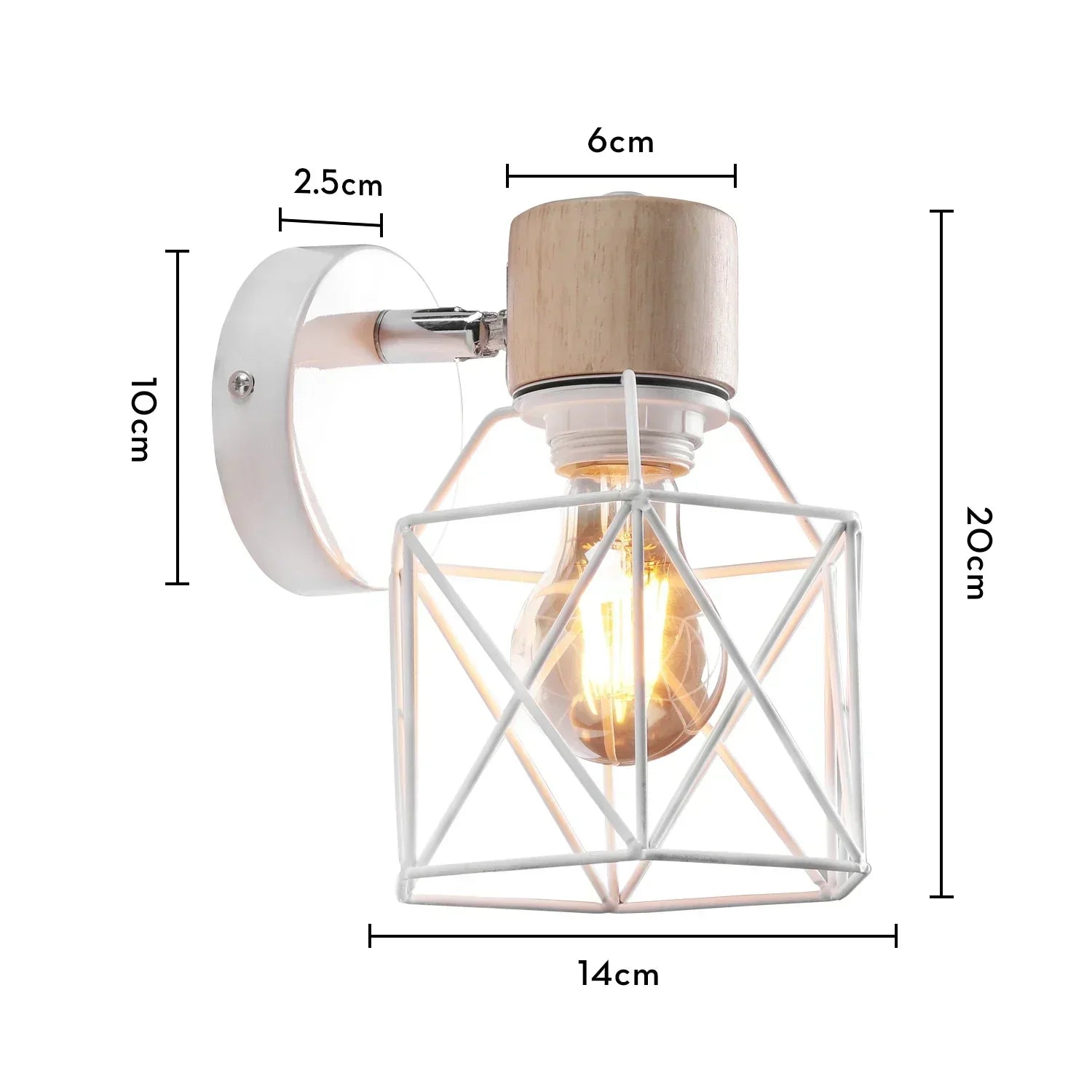 Lampe de chevet Murale Industrielle Cage - Lampe Chevet Design