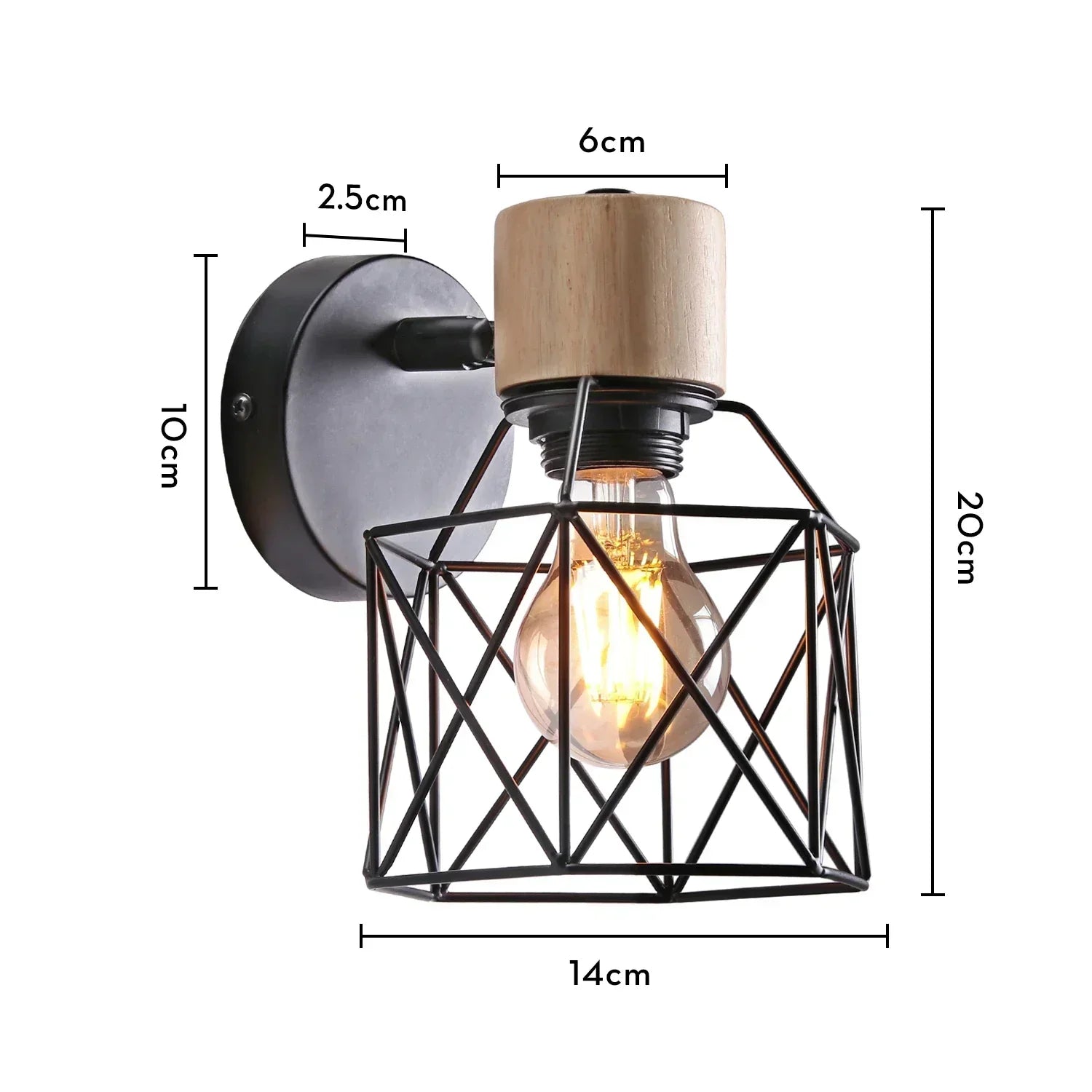 Lampe de chevet Murale Industrielle Cage - Lampe Chevet Design