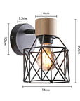 Lampe de chevet Murale Industrielle Cage - Lampe Chevet Design