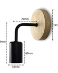 Lampe de chevet Murale Bois Noir / Blanc - Lampe Chevet Design