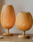 Lampe de Chevet en Bambou Naturel - Lampe Chevet Design