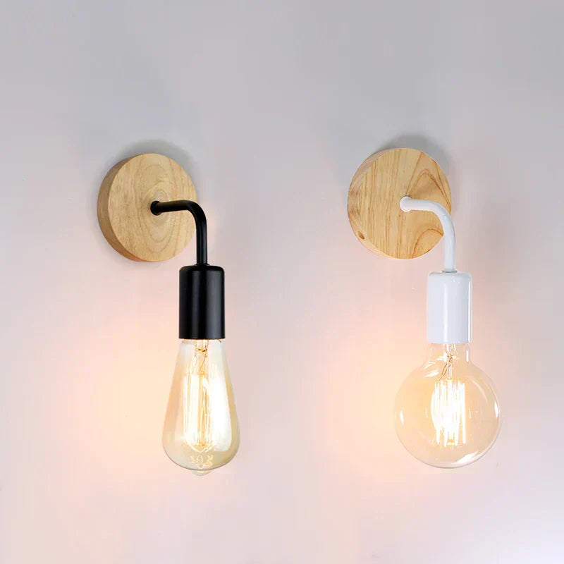 Lampe de chevet Murale Bois Noir / Blanc - Lampe Chevet Design