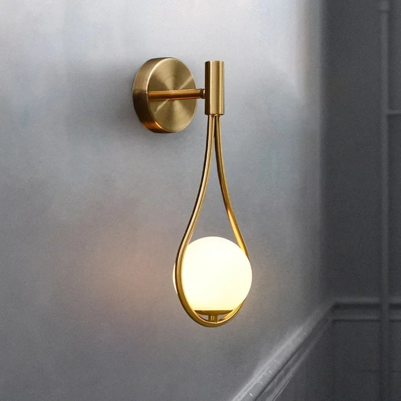 Lampe de chevet Murale Boule Métal Doré - Lampe Chevet Design