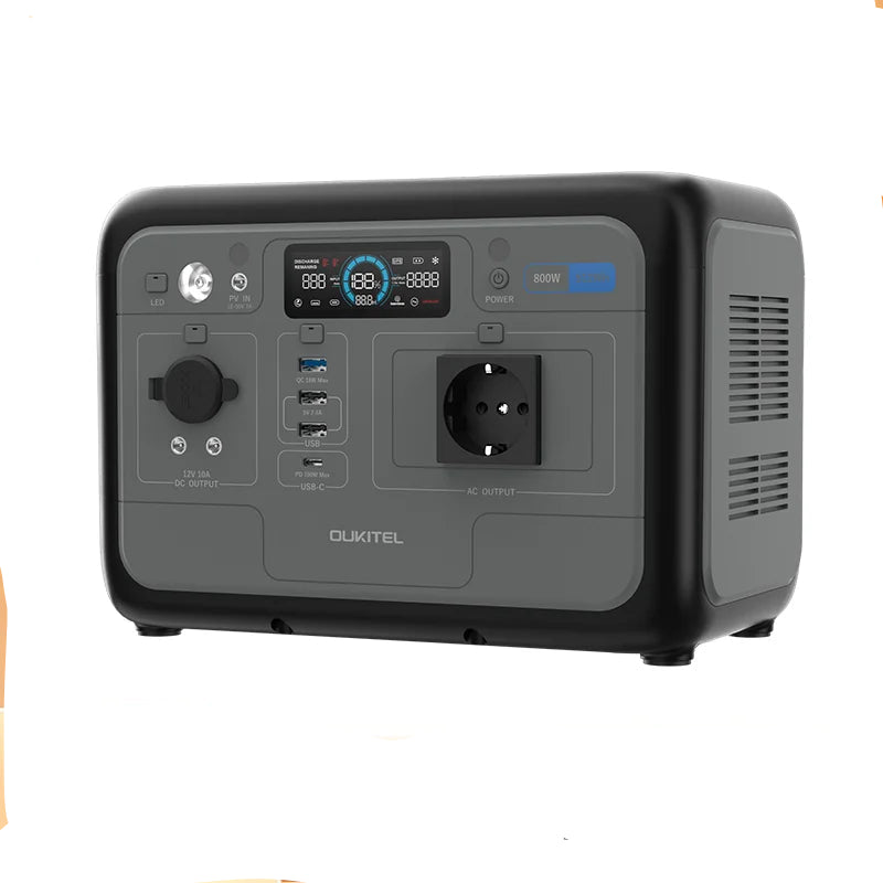 OUKITEL P800E – tragbare Powerstation 800W, Solargenerator LiFePO4 512Wh