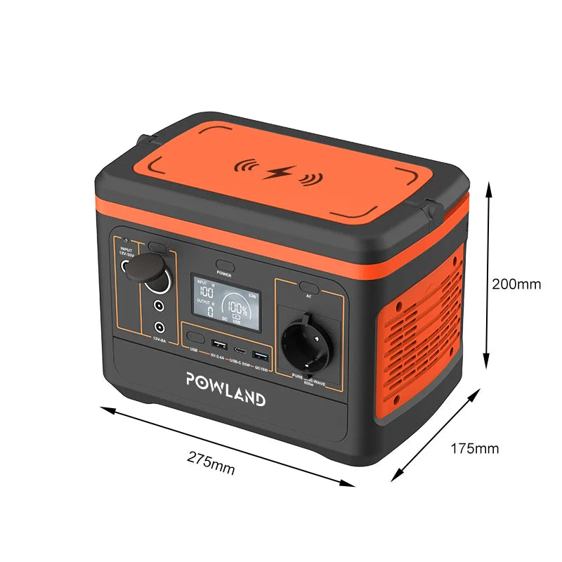 POWLAND – tragbarer Solargenerator 800W, mit AC-Steckdose, MPPT-Unterstützung, 100W Solarpanel, Lithiumbatterie für Camping im Freien