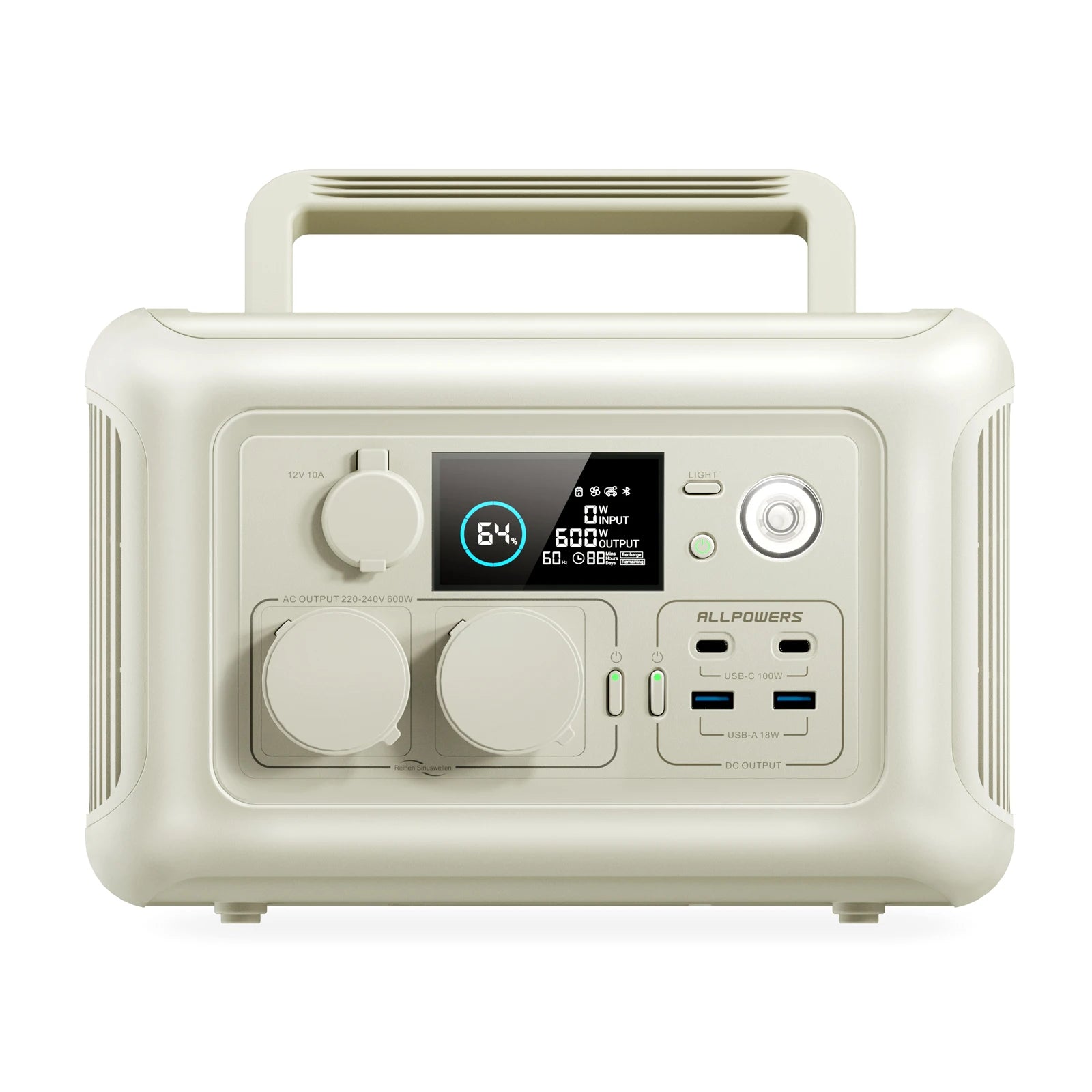 ALLPOWERS R600 – tragbare Powerstation 299Wh LiFePO4, 600W AC-Ausgang