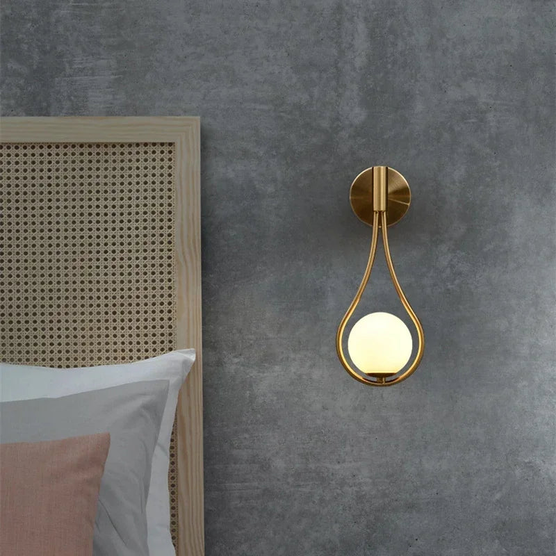 Lampe de chevet Murale Boule Métal Doré - Lampe Chevet Design