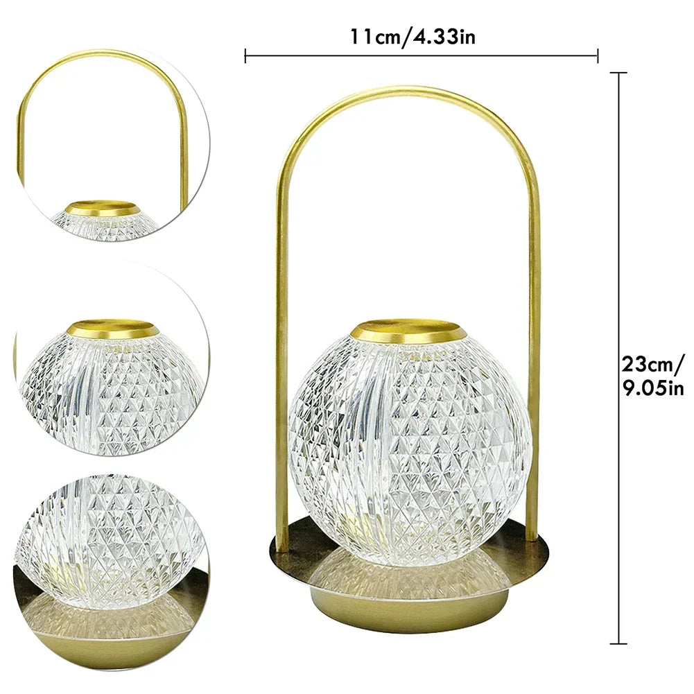 lampe de chevet sans fil en cristal - Lampe Chevet Design