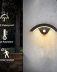 Modern Wall Light 24W Motion Sensor Wall Lamp, 3000K Warm Black Light Wall Lamp, Outdoor Lamp Wall Sconce for Hallways, Gardens