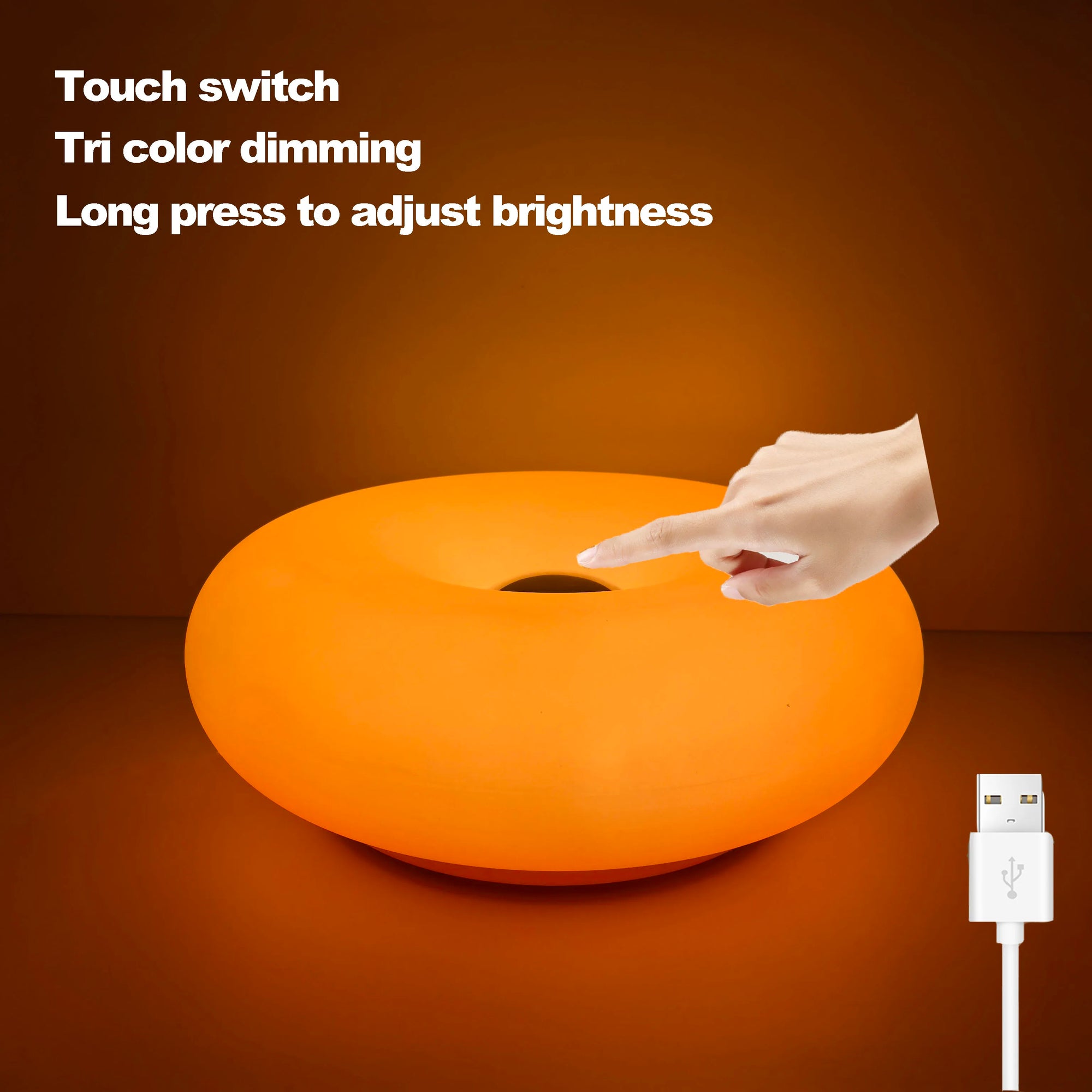 Bauhaus table lamp USB plug bedroom bedside lamp living room dining room decoration donut ambient light - Lampe Chevet Design