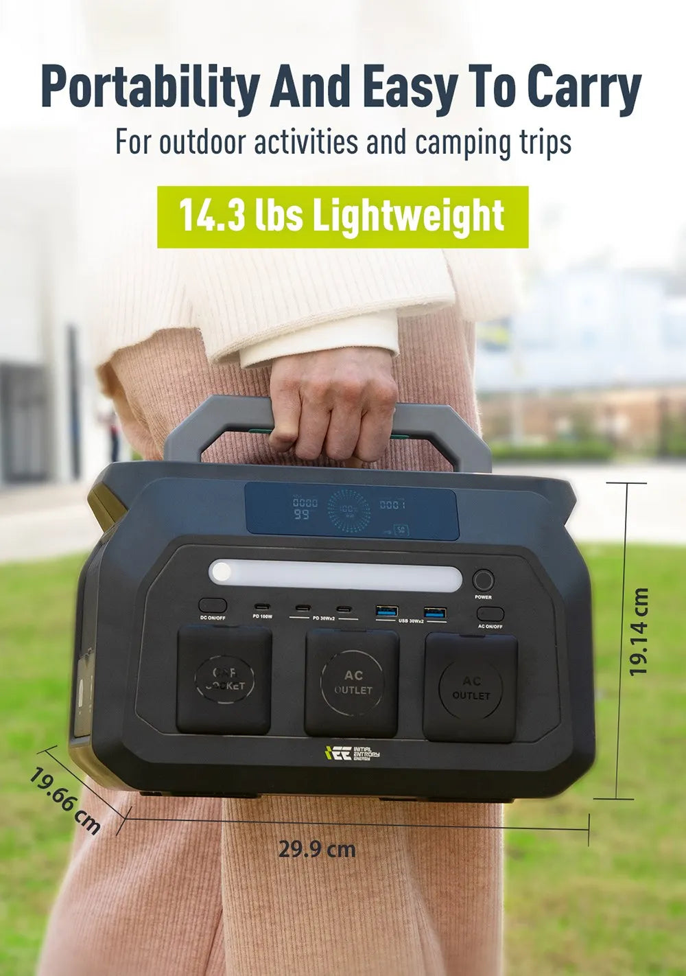 IEETek P800 – tragbare Powerstation 800W, reiner Sinus, LiFePO4 Akku 512Wh