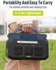 IEETek P800 – tragbare Powerstation 800W, reiner Sinus, LiFePO4 Akku 512Wh