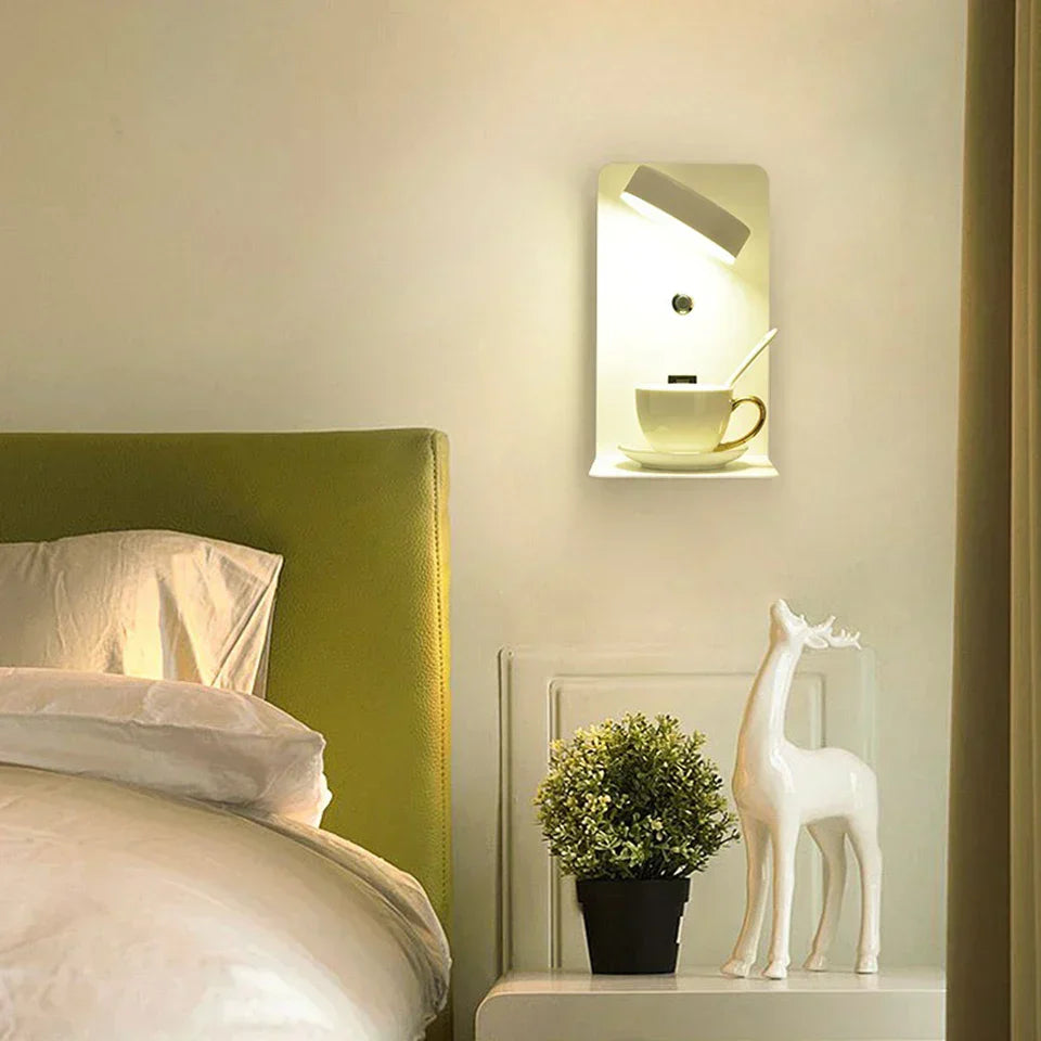 Lampe de Chevet Tactile Murale avec Chargeur de Téléphone - Lampe Chevet Design