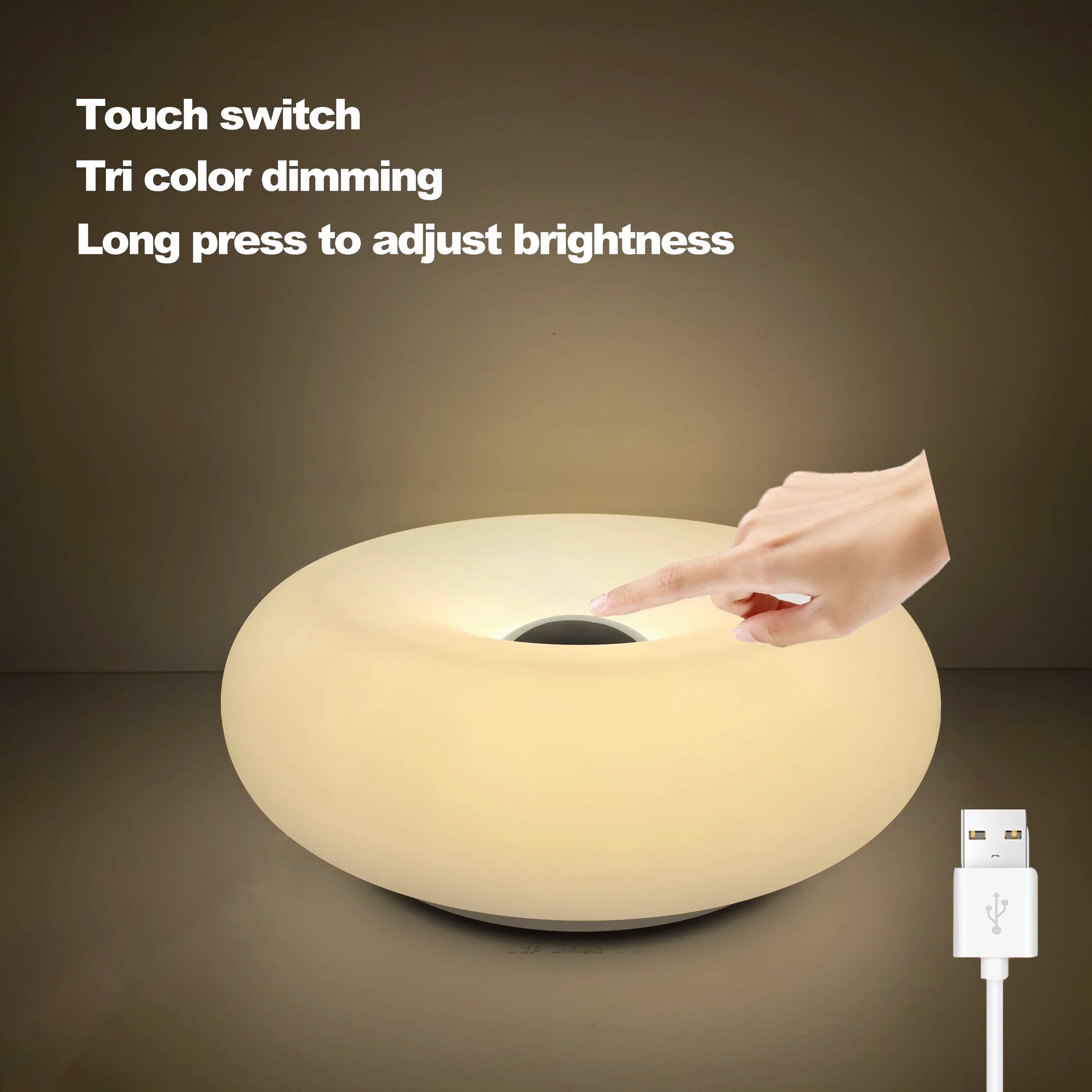 Bauhaus table lamp USB plug bedroom bedside lamp living room dining room decoration donut ambient light - Lampe Chevet Design