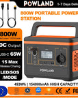 POWLAND – tragbarer Solargenerator 800W, mit AC-Steckdose, MPPT-Unterstützung, 100W Solarpanel, Lithiumbatterie für Camping im Freien