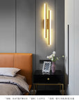 LED Bedroom Wall Lamp Wall Sconces Copper Line Pipe Acrylic Lampshade Indoor Lighting for Living Room Corridor Light Fixture