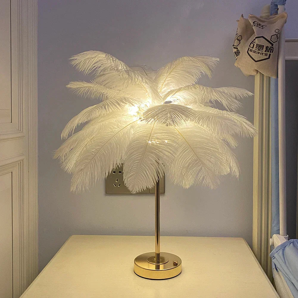 Lampe de chevet plume tactile - Lampe Chevet Design
