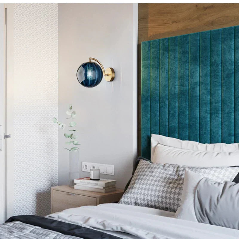Lampe de chevet Murale Design Boule en verre Fumé - Lampe Chevet Design