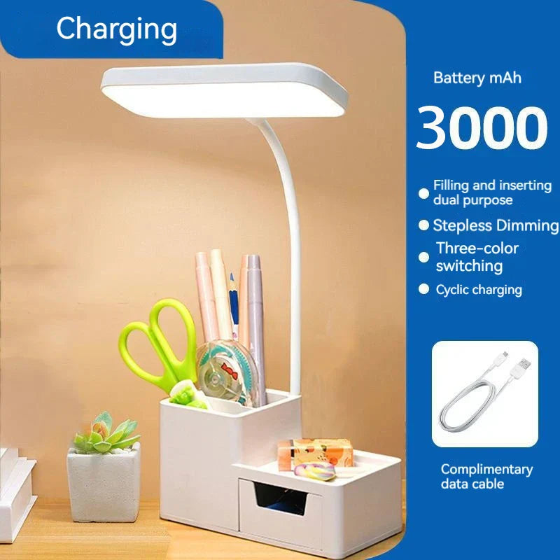 Touch LED Desk Lamp 3 Levels Dimmable Night Light USB Rechargeable Eye Protection Foldable Table Lamp Bedroom Bedside Reading - Lampe Chevet Design