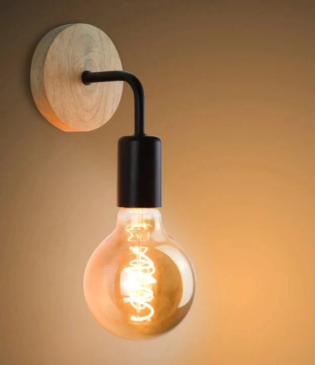 Lampe de chevet Murale Bois Noir / Blanc - Lampe Chevet Design