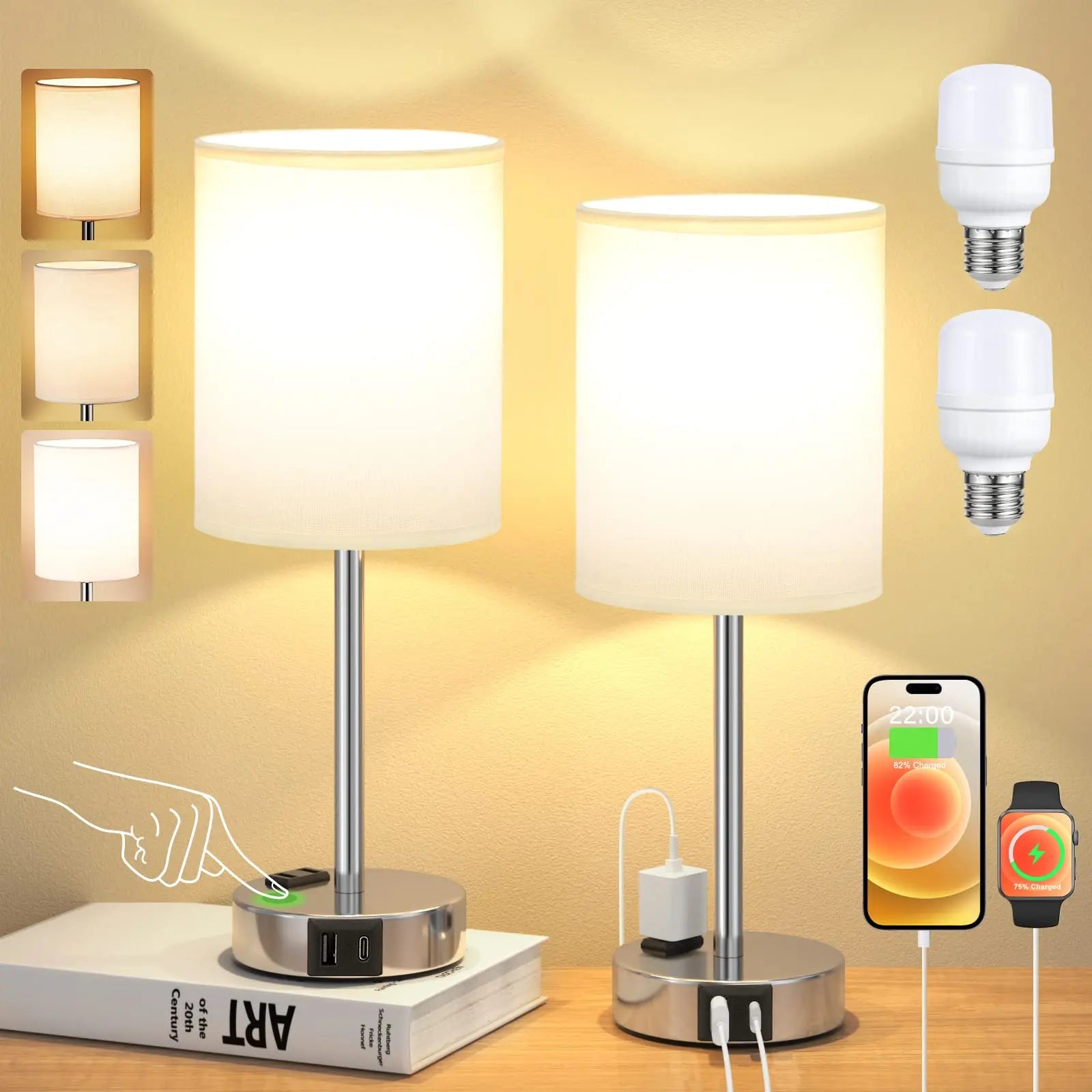 Lampe de chevet chargeur stylé - Lampe Chevet Design
