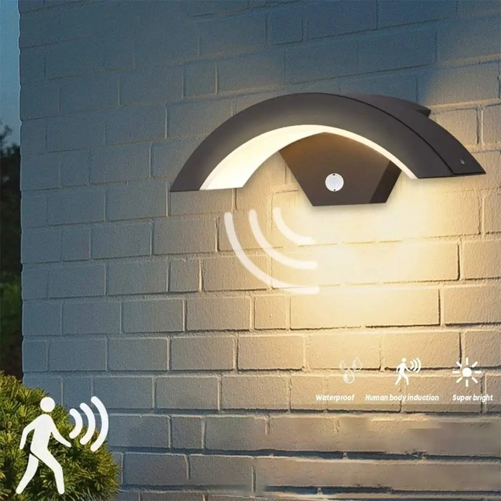 Modern Wall Light 24W Motion Sensor Wall Lamp, 3000K Warm Black Light Wall Lamp, Outdoor Lamp Wall Sconce for Hallways, Gardens