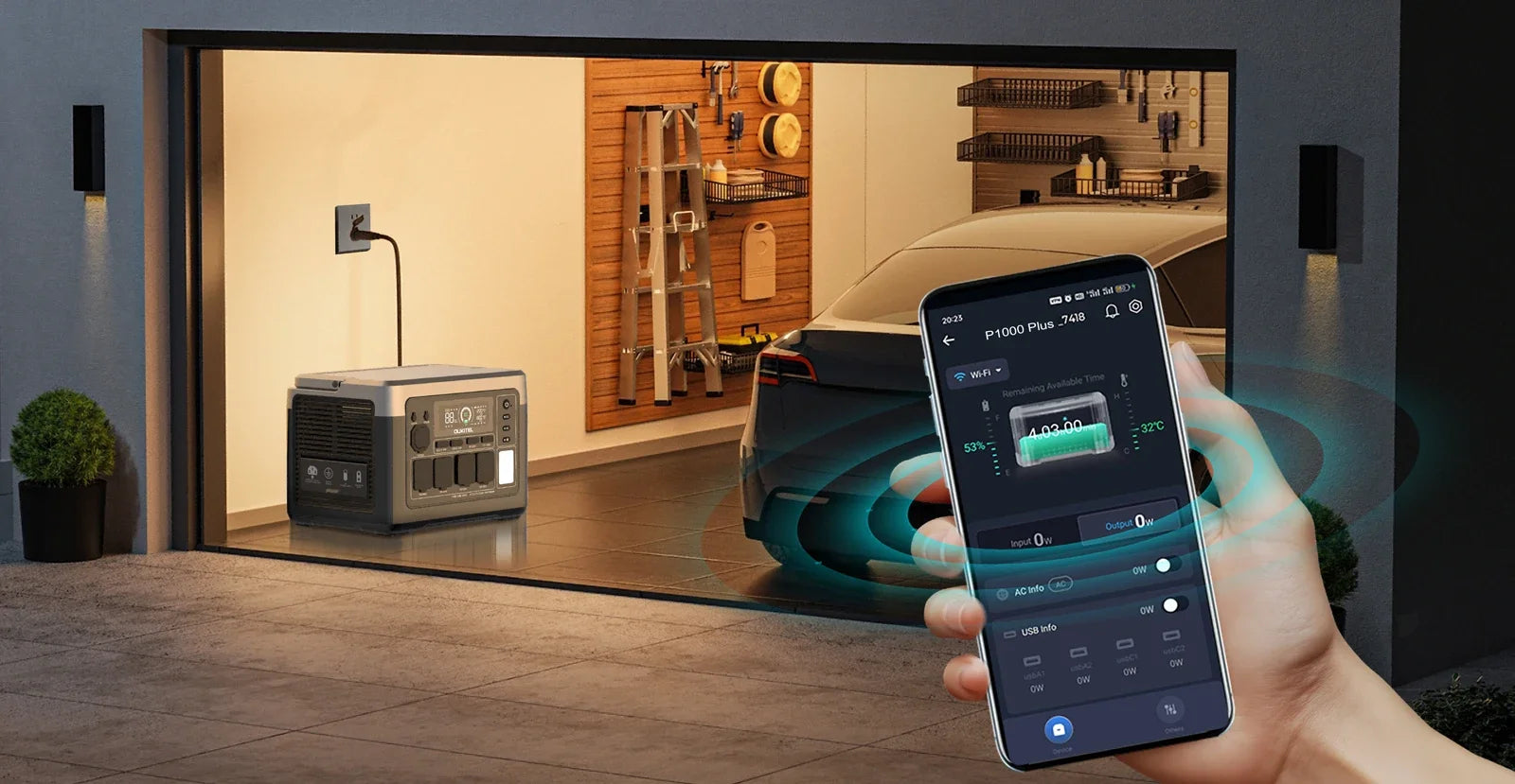 OUKITEL P1000 PLUS Tragbare Powerstation 1800W Solargenerator 1024Wh LiFePO4-Akku Notstromversorgung für Zuhause, Camping und unterwegs