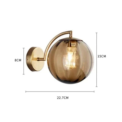 Lampe de chevet Murale Design Boule en verre Fumé - Lampe Chevet Design