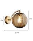 Lampe de chevet Murale Design Boule en verre Fumé - Lampe Chevet Design