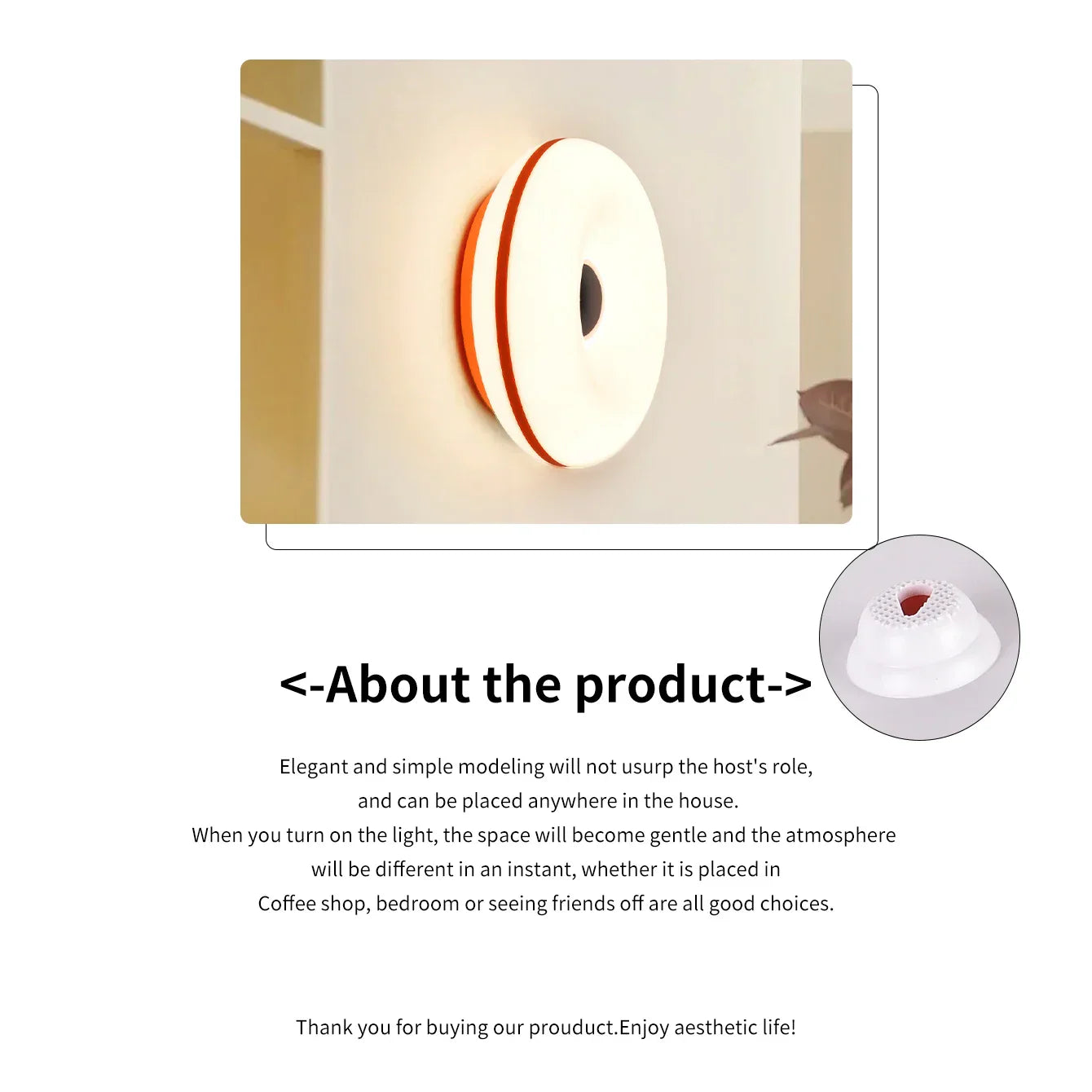 Bauhaus table lamp USB plug bedroom bedside lamp living room dining room decoration donut ambient light - Lampe Chevet Design