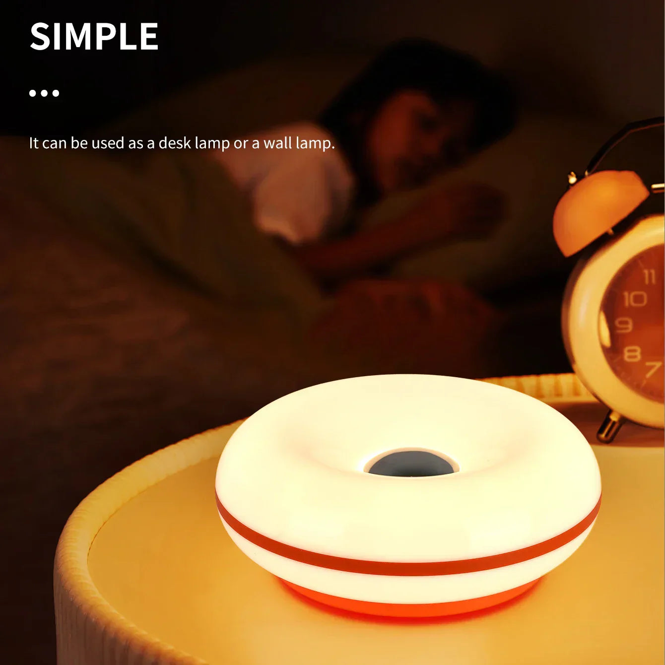 Bauhaus table lamp USB plug bedroom bedside lamp living room dining room decoration donut ambient light - Lampe Chevet Design