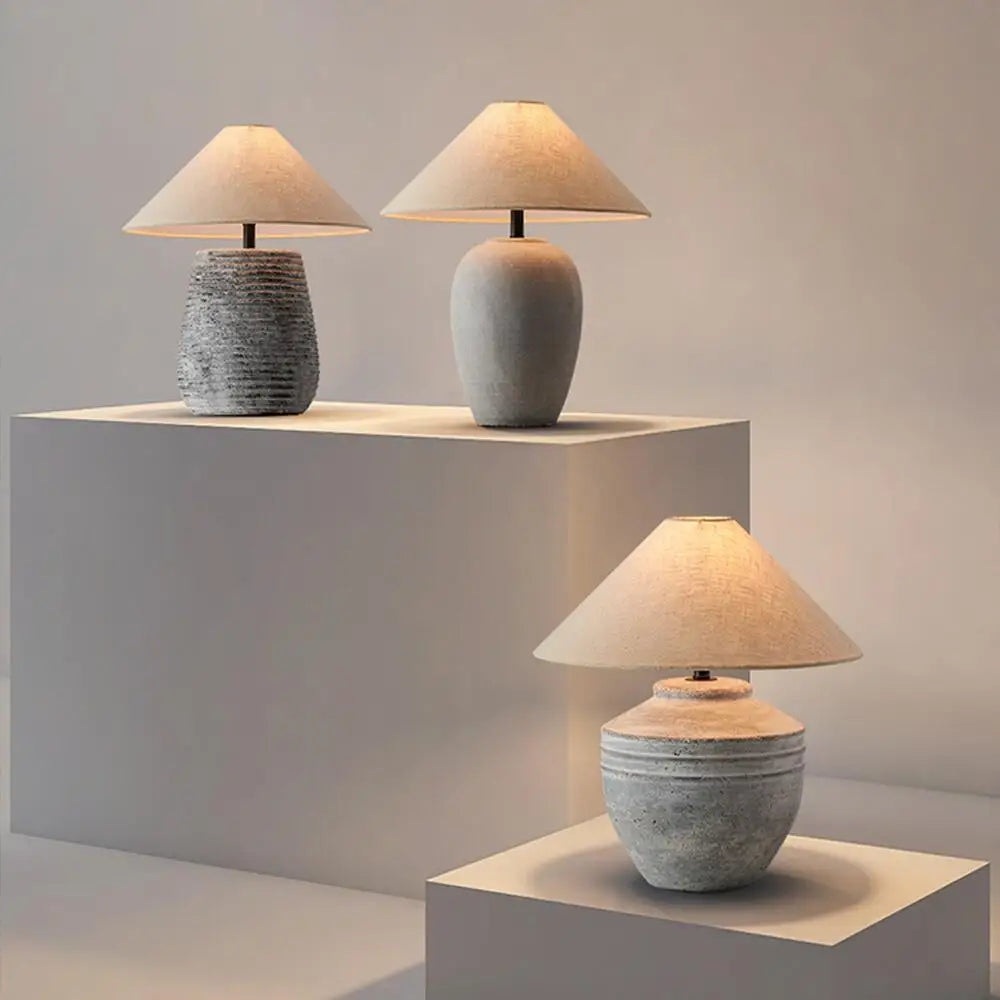 Wabi-sabi Ceramic Table Lamp Bedside Desk Lamp Decoration For Bedroom Light Fixture Japanese-style Table Lamp For Living Room - Lampe Chevet Design