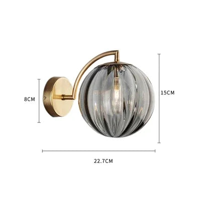Lampe de chevet Murale Design Boule en verre Fumé - Lampe Chevet Design