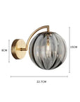Lampe de chevet Murale Design Boule en verre Fumé - Lampe Chevet Design