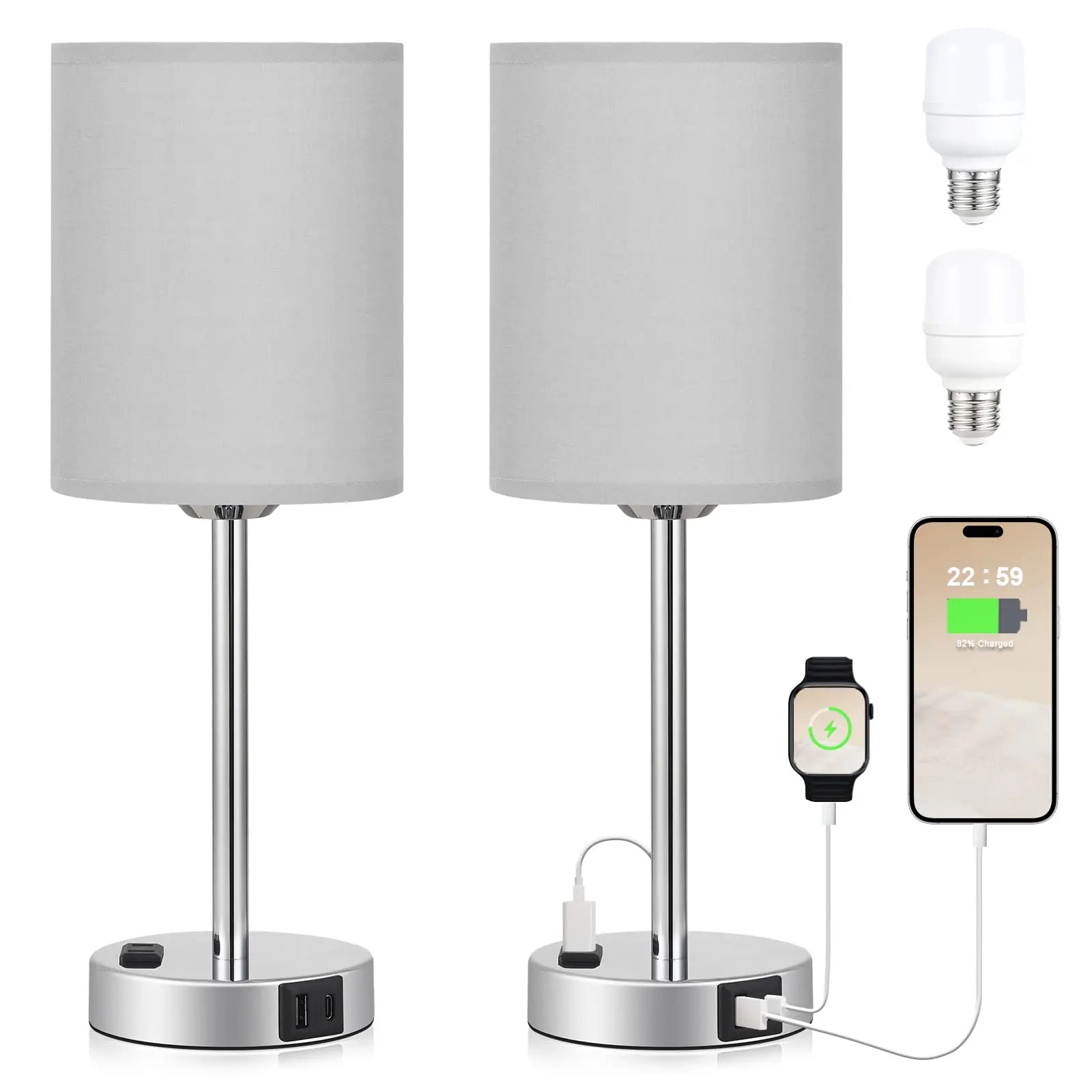 Lampe de chevet chargeur stylé - Lampe Chevet Design