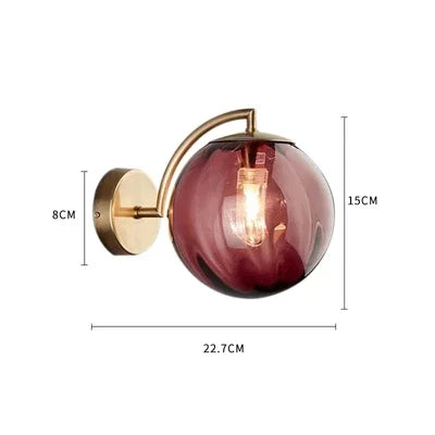 Lampe de chevet Murale Design Boule en verre Fumé - Lampe Chevet Design