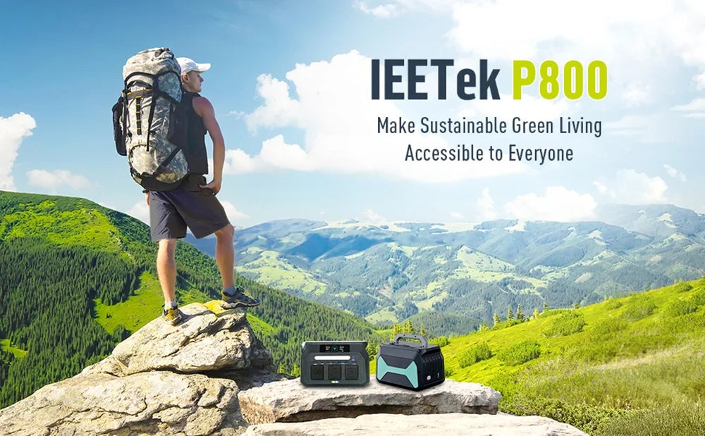 IEETek P800 – tragbare Powerstation 800W, reiner Sinus, LiFePO4 Akku 512Wh