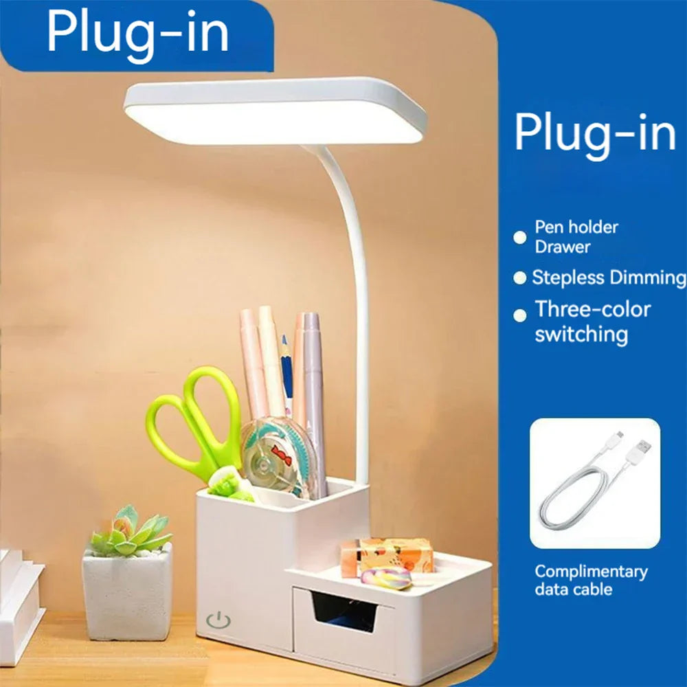 Touch LED Desk Lamp 3 Levels Dimmable Night Light USB Rechargeable Eye Protection Foldable Table Lamp Bedroom Bedside Reading - Lampe Chevet Design