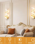 21/14/15W LED Wall Lights Modern Spiral Design Warm White Light Wall Sconce Lamp for Living Room Bedroom Hallway Stairs Indoor