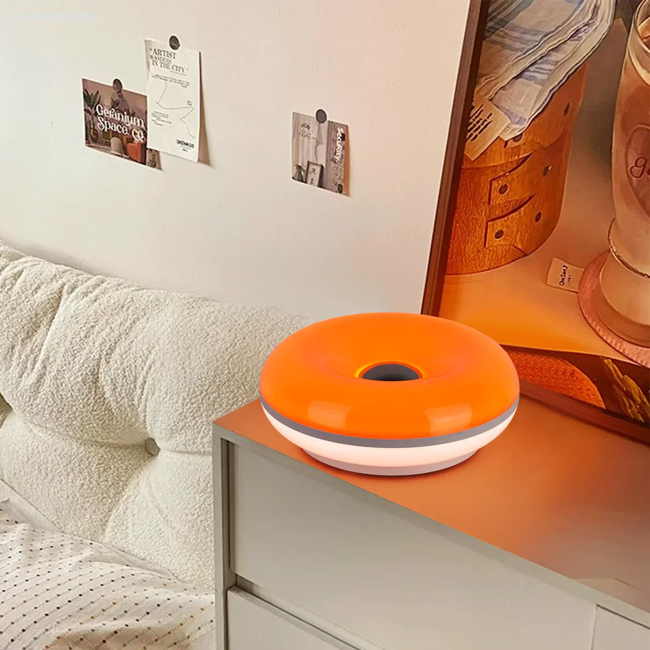 Bauhaus table lamp USB plug bedroom bedside lamp living room dining room decoration donut ambient light - Lampe Chevet Design