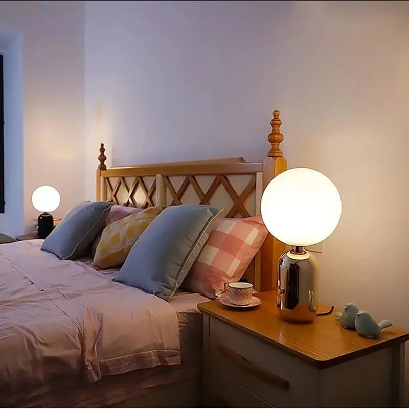 lampe de chevet Nordique en boule de verre - Lampe Chevet Design